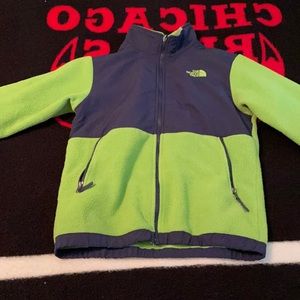 North Face green and navy blue jacket